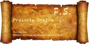 Preiszig Stella névjegykártya